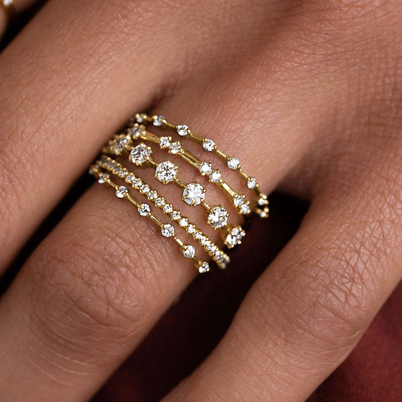 Gold Crystal Statement Ring JLTR0789