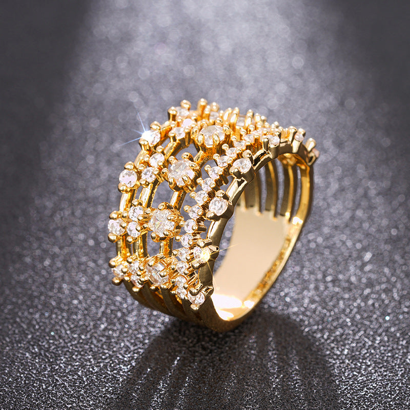 Gold Crystal Statement Ring JLTR0789