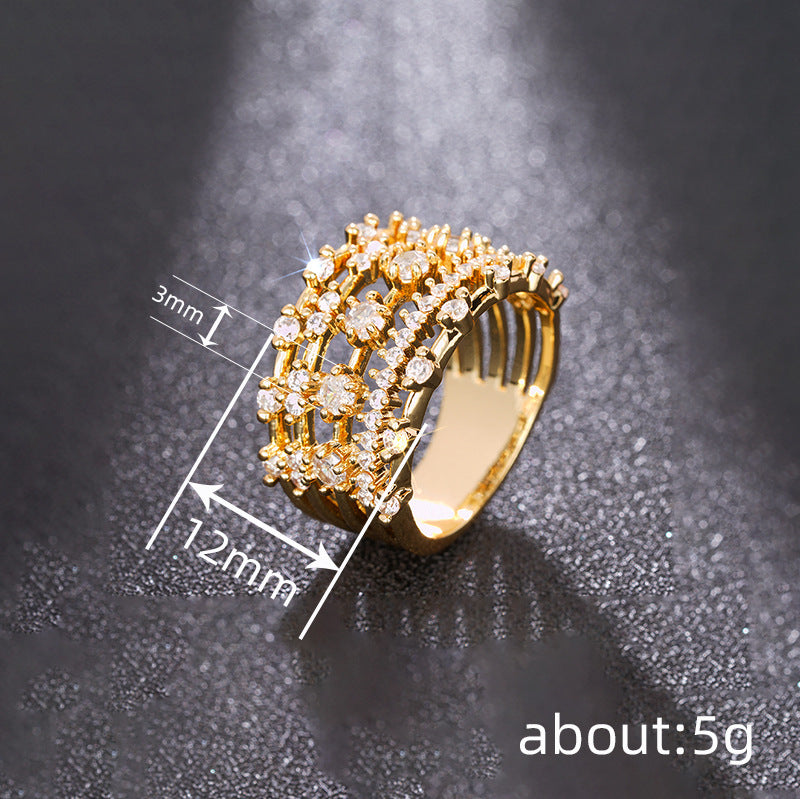 Gold Crystal Statement Ring JLTR0789