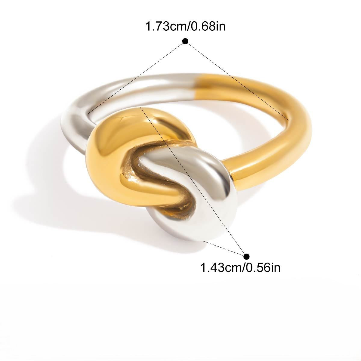 Gold Silver Knot Ring JLTR0790