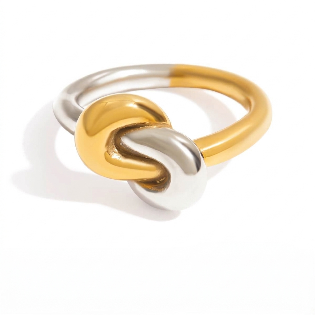 Gold Silver Knot Ring JLTR0790
