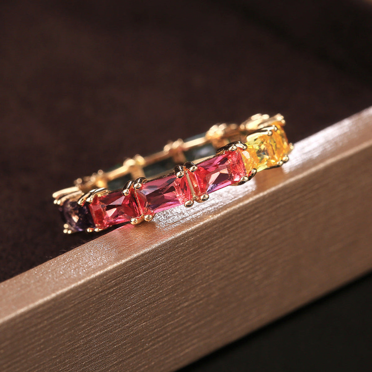 Multicolor Chic Rectangular Eternity Ring JLTR0791