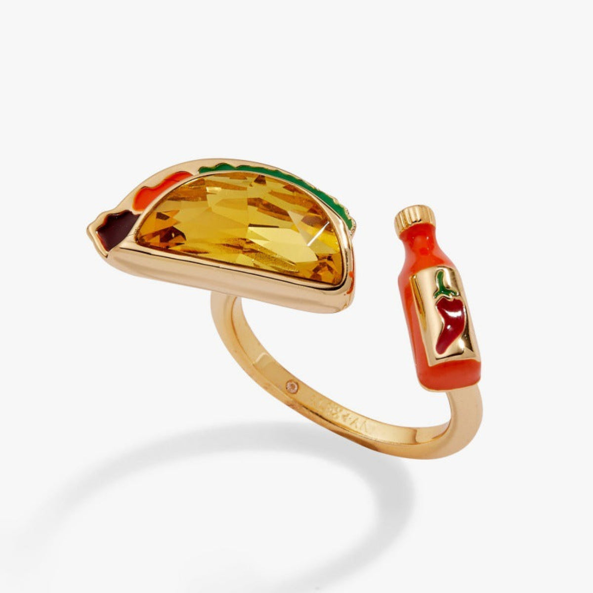 Yellow Quirky Taco Open Ring JLTR0797