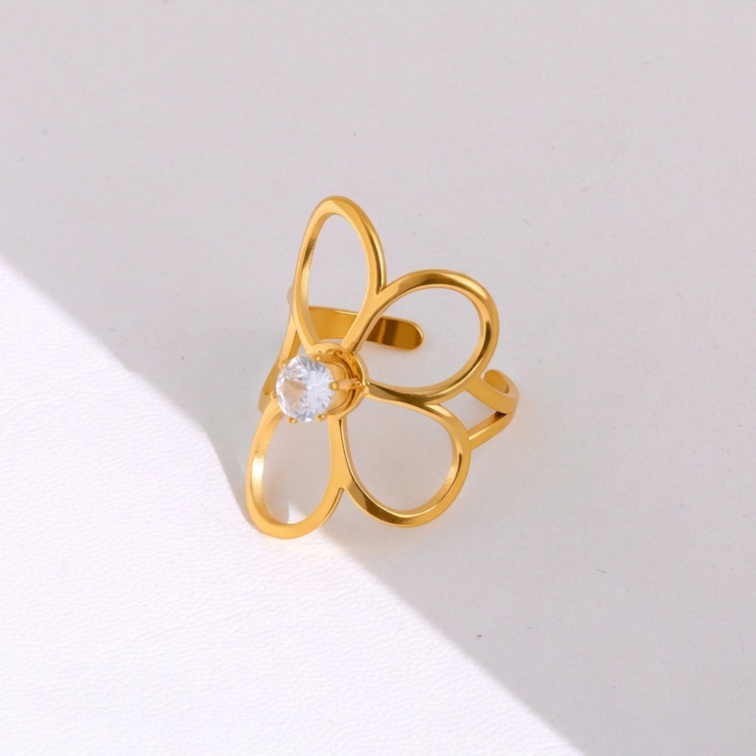 Gold Chic Flower Open Ring JLTR0804