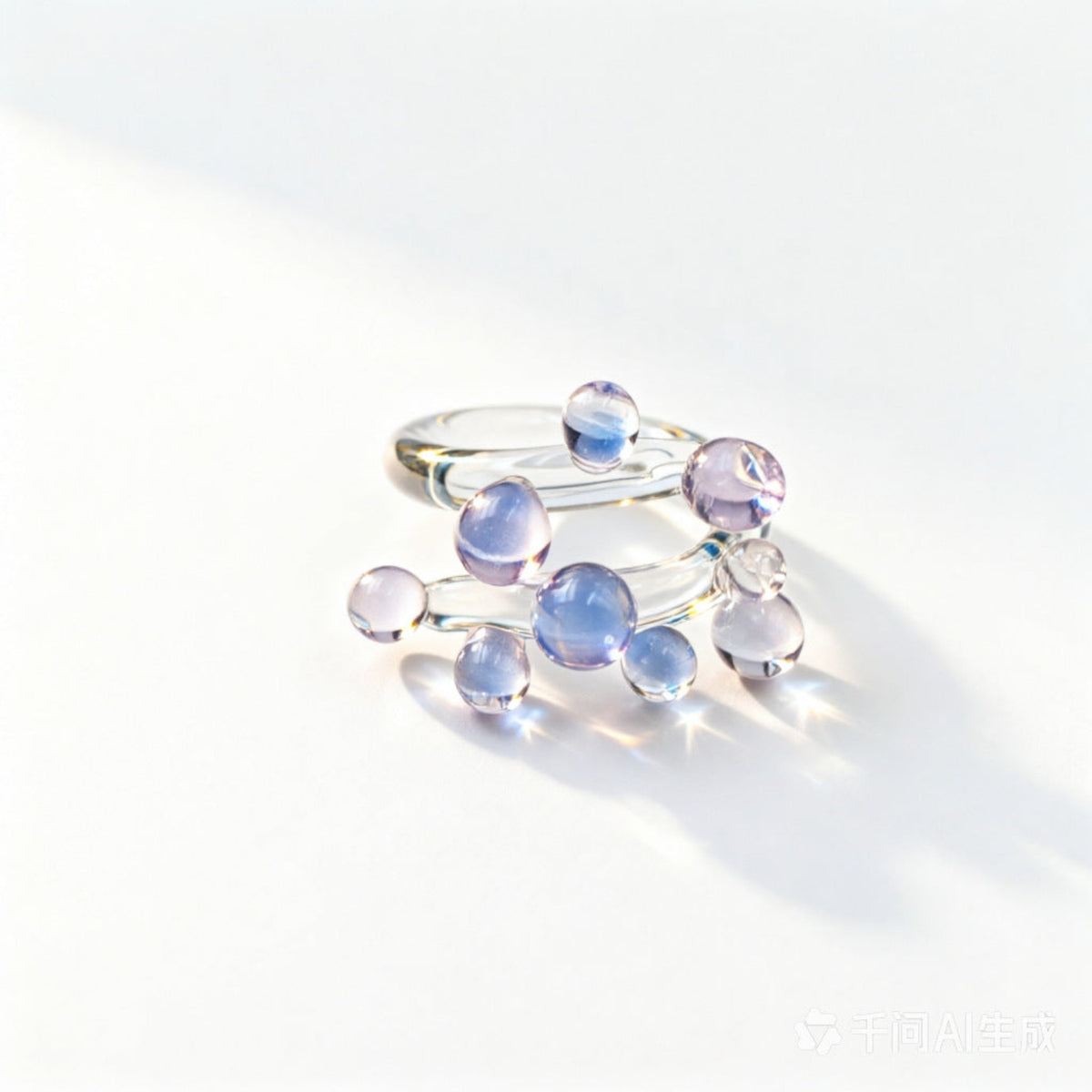 Purple Modern Spherical Glass Ring JLTR0808