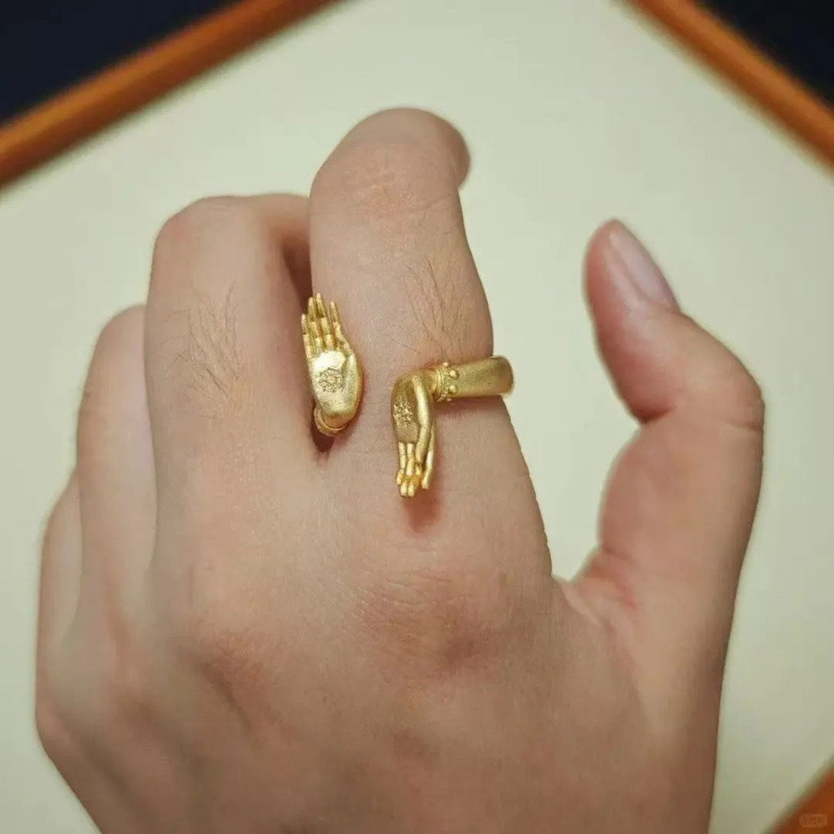 Gold Hand Spiritual Open Ring JLTR0813