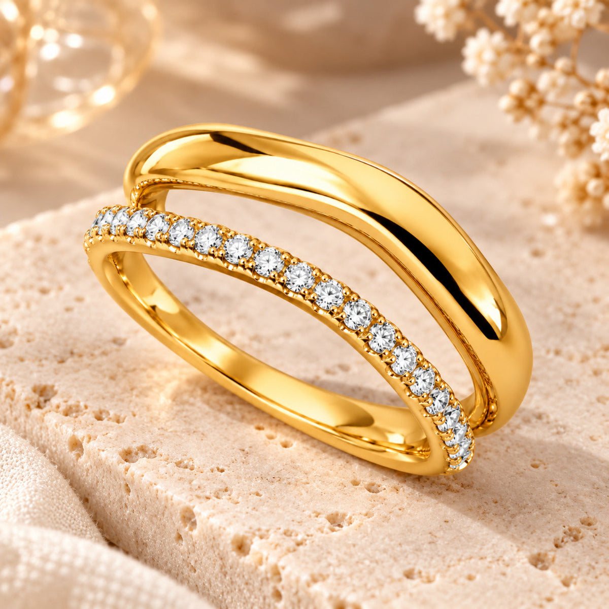Gold Double-Band Ring JLTR0820