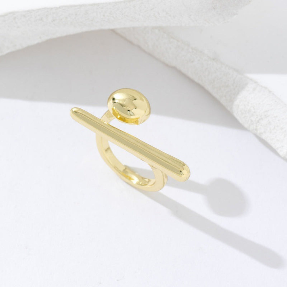 Gold Sculptural Bar Ring JLTR0831