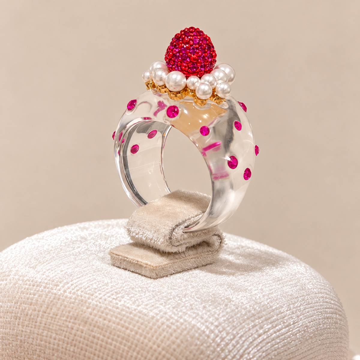 Pink Statement Charm Ring JLTR0832