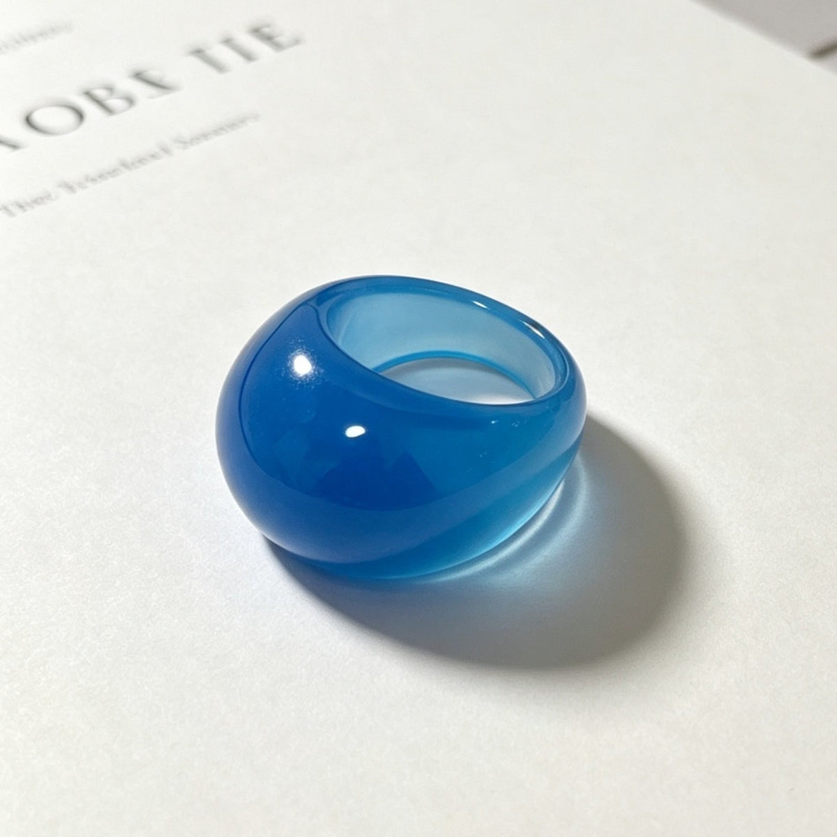 Blue Glossy Dome Ring JLTR0833