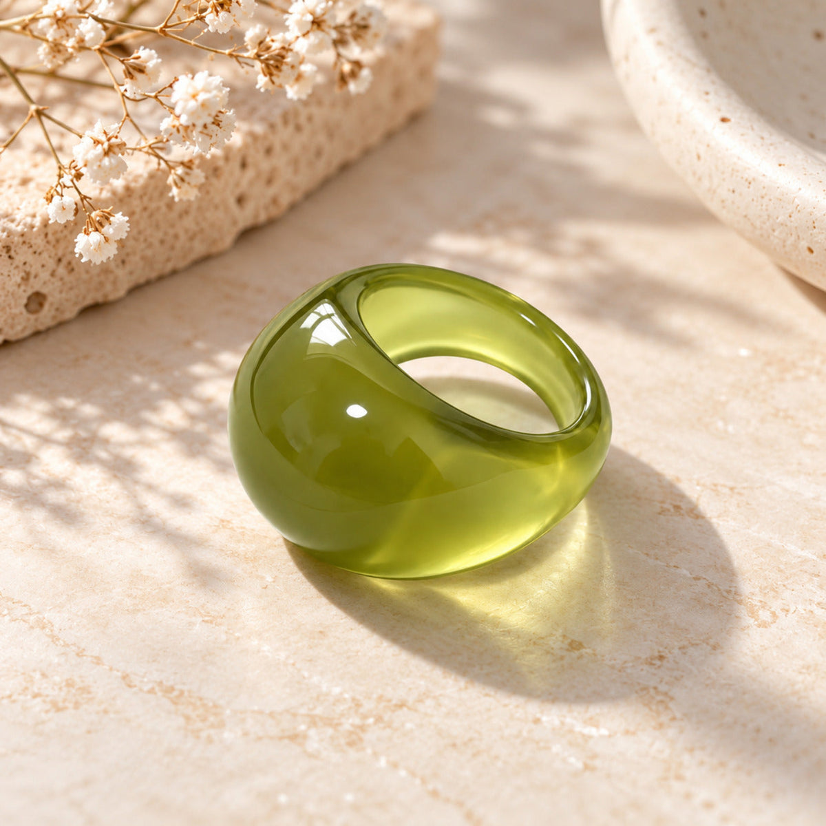 Olive Green Glossy Ring JLTR0834