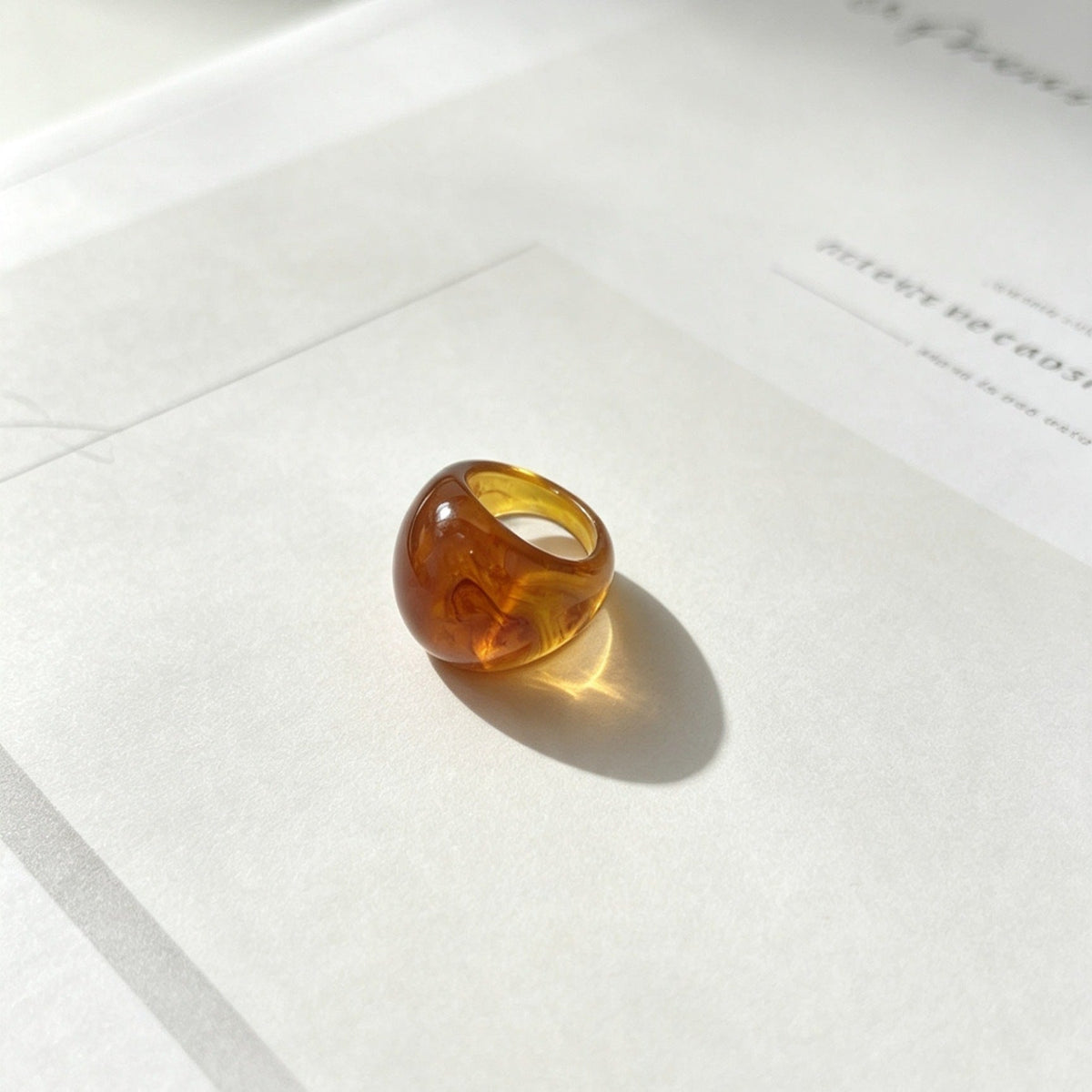 Amber Glossy Dome Ring JLTR0836