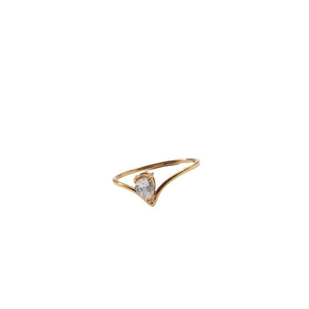 Gold Petite Triangle Crystal Ring JLTR0845