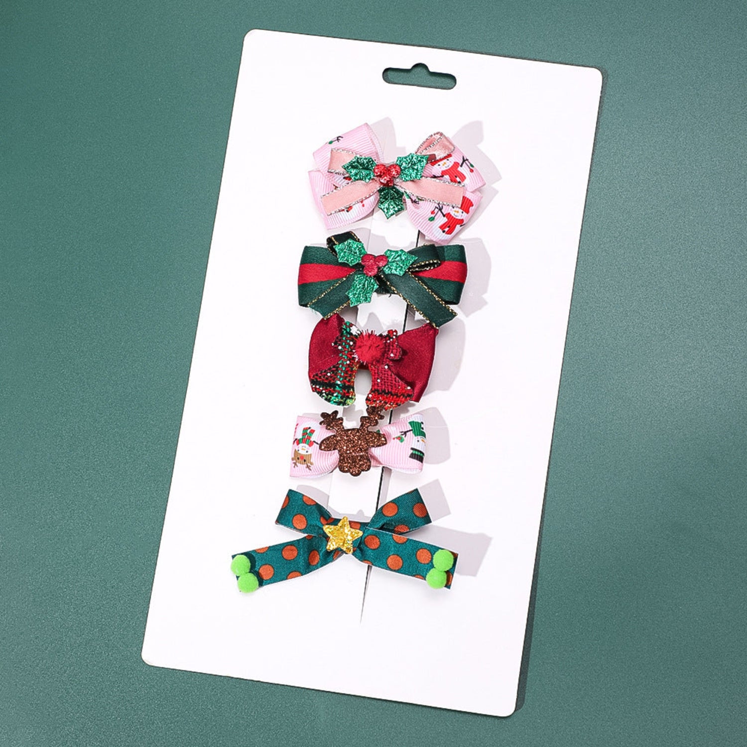 Just Lil Things Christmas Bow Hair Clip Set – Festive Holiday Collection JLTS0505
