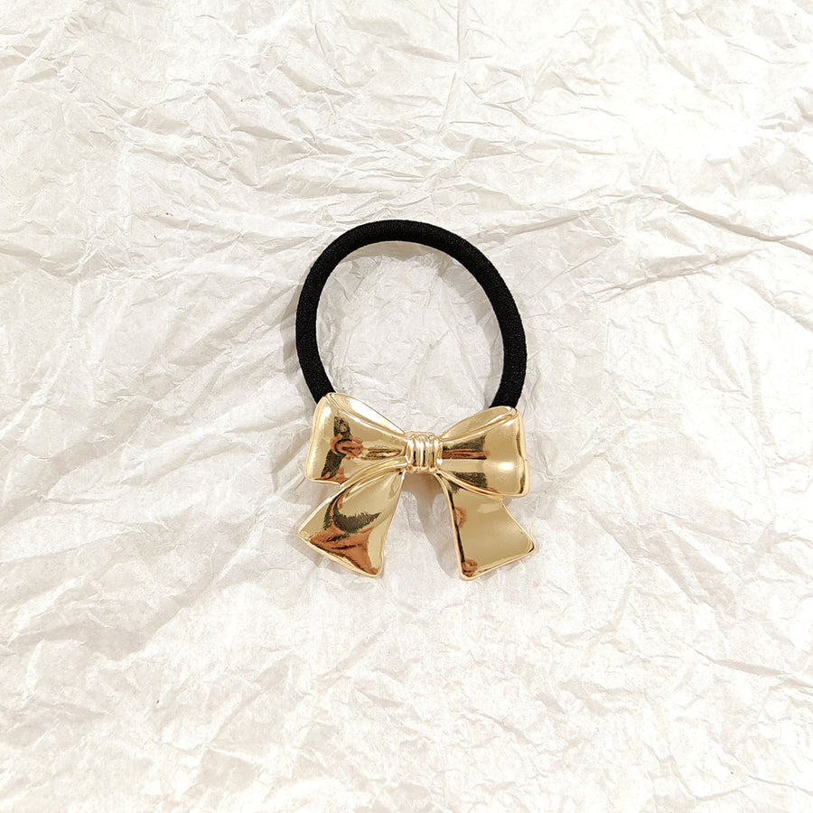 Triple Dome Silver Hair Tie – Statement Metallic Elastic JLTS0515 main image 1