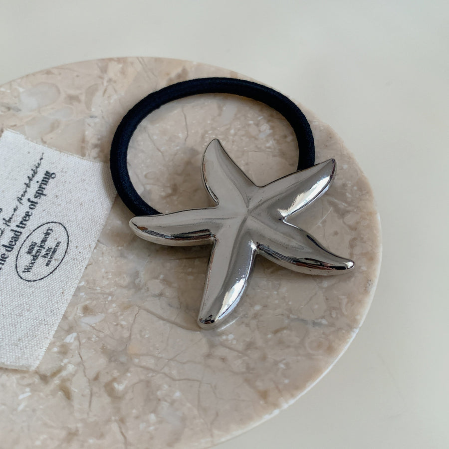 Minimal Silver Cuff Hair Tie – Sleek Metallic Elastic Band JLTS0509 main image 0