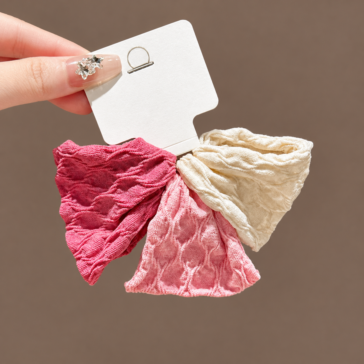 Pink Beige Scrunchie Set JLTS0601