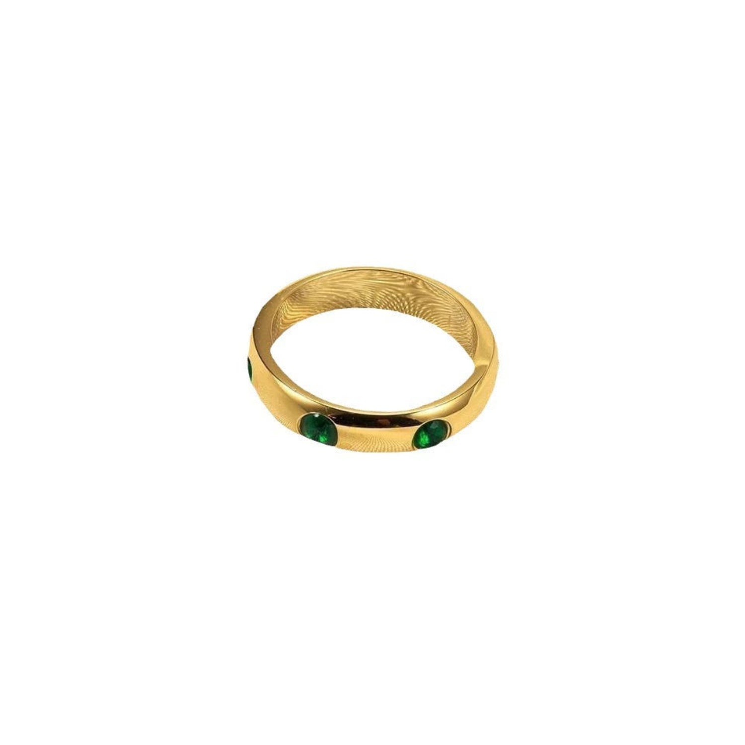 Artificial Green Stone Gold Dome Ring  jltr0261