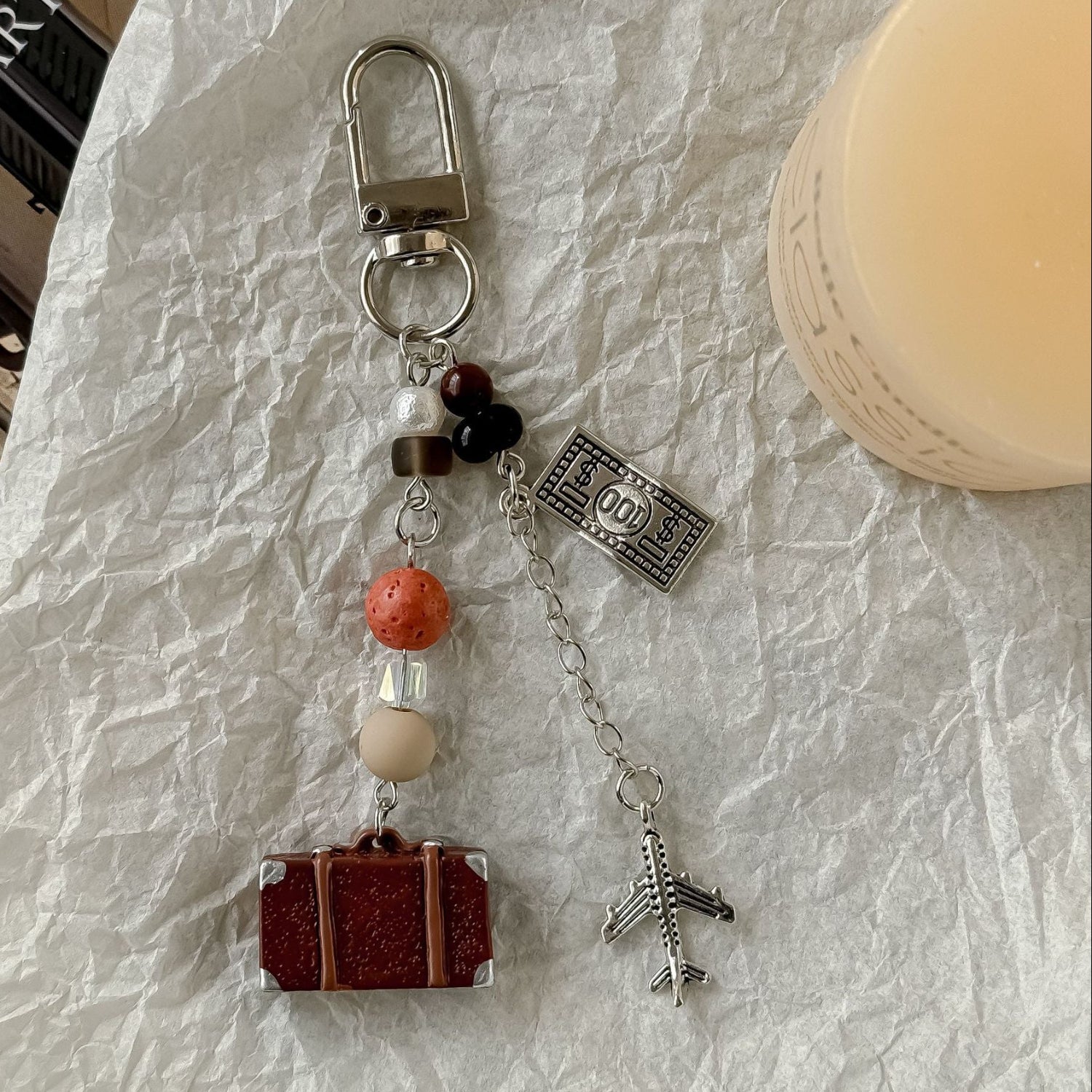 Brown Travel Charm Keychain MWK0010
