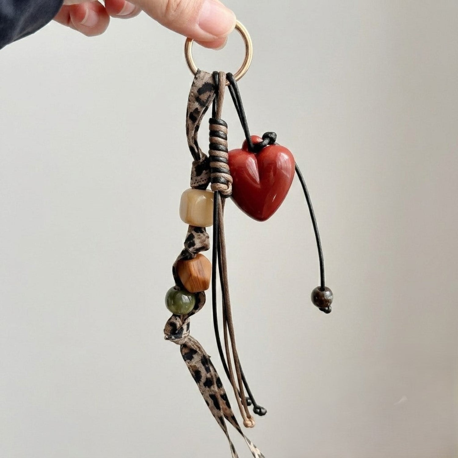 Red Heart Animal Print Keychain MWK0015