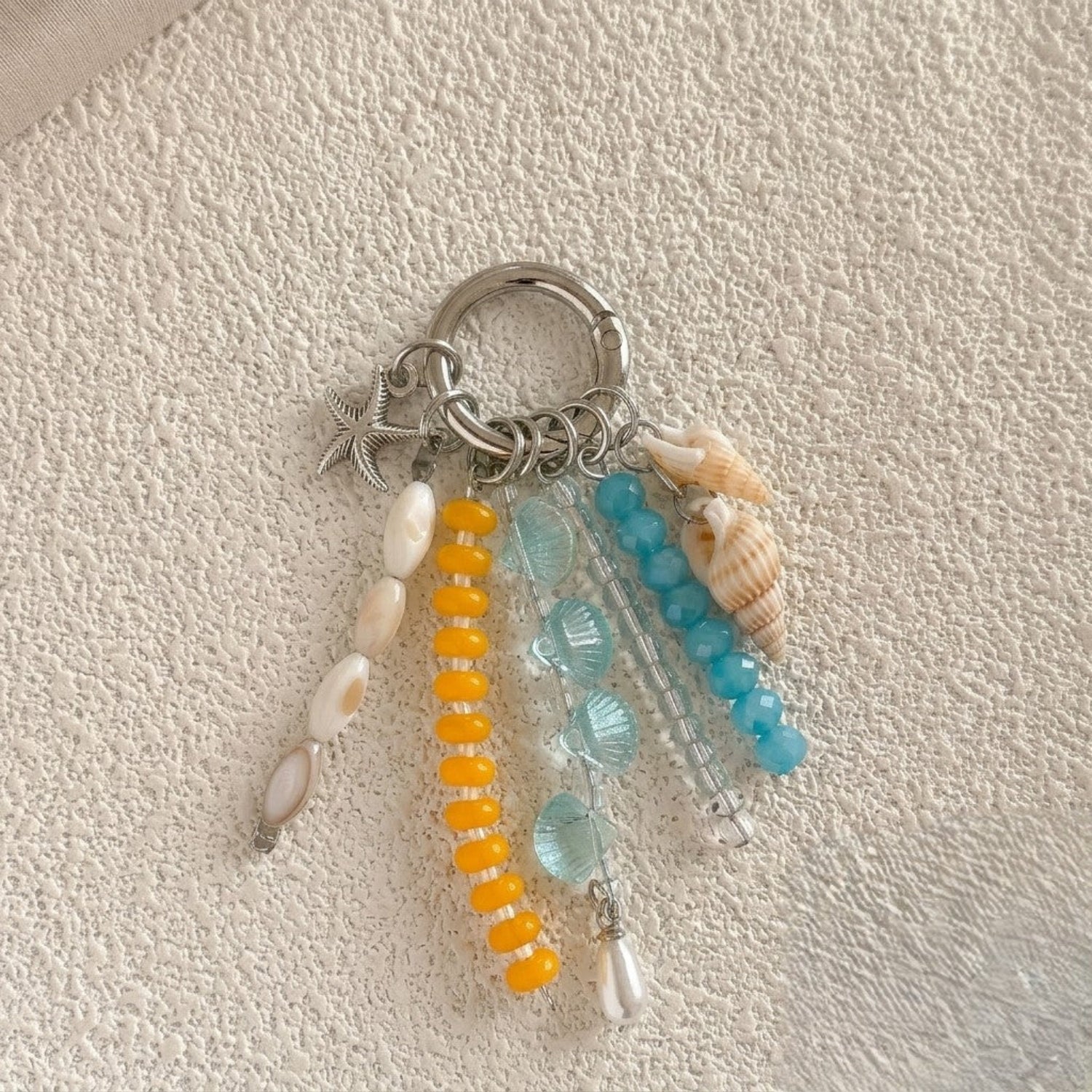 Blue and Yellow Shell Keychain MWK0017