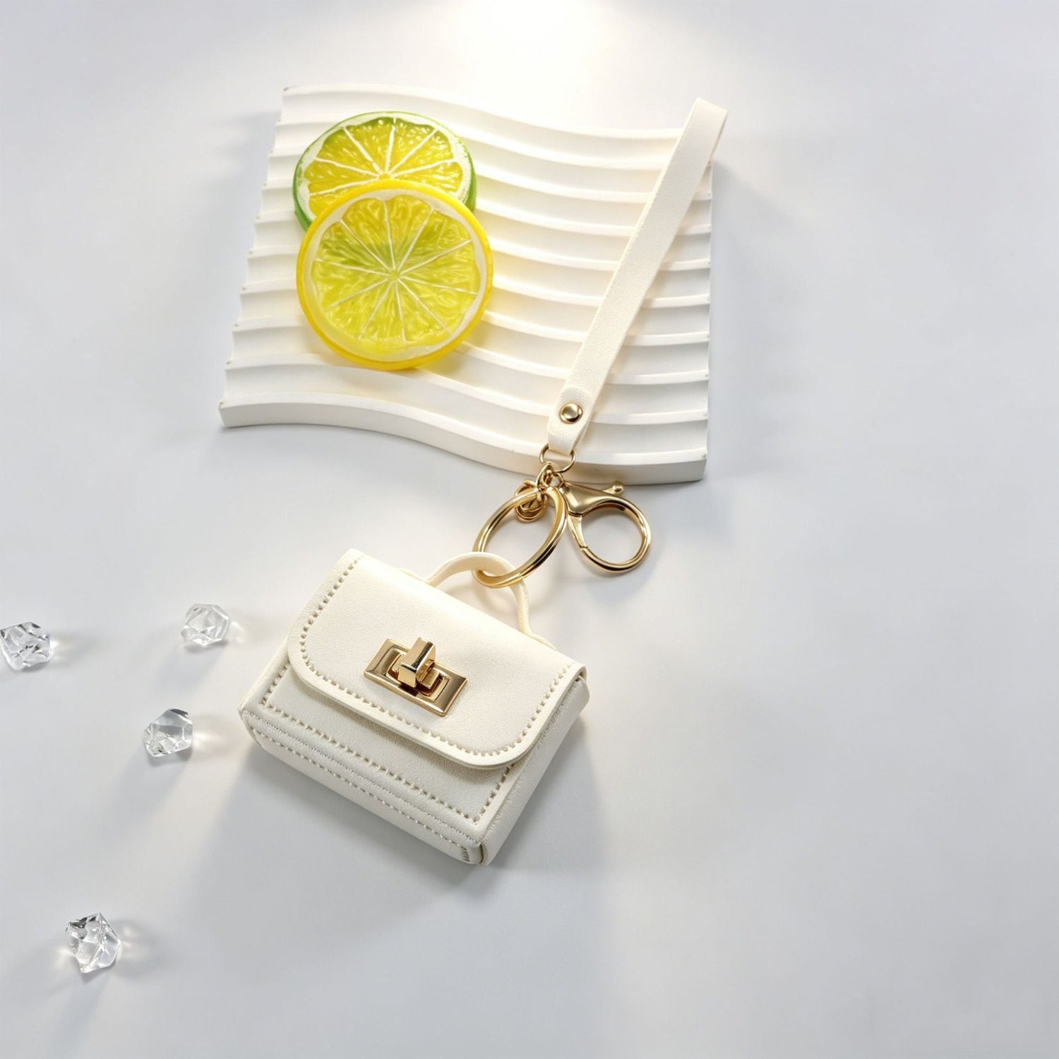 White Mini Bag Keychain MWK0030