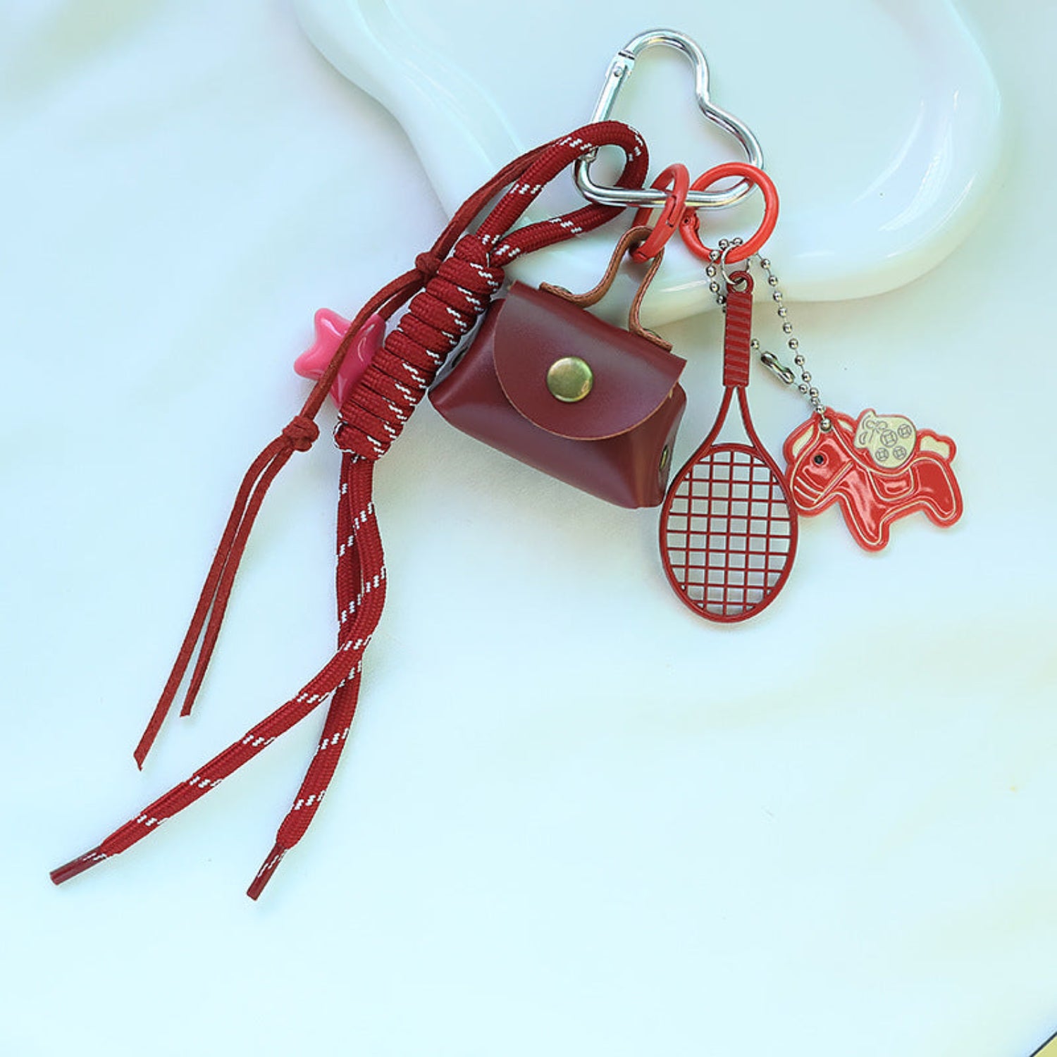 Red Mini Bag With Racket Keychain MWK0043
