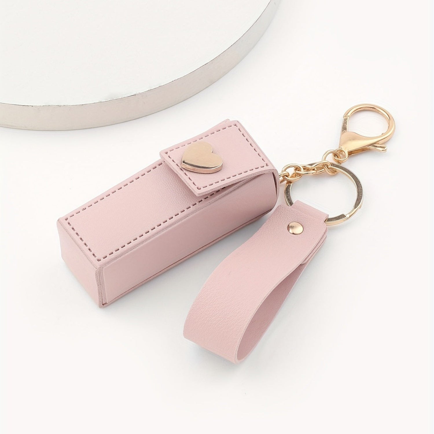 Pink Heart Lipstick Holder Keychain MWK0047