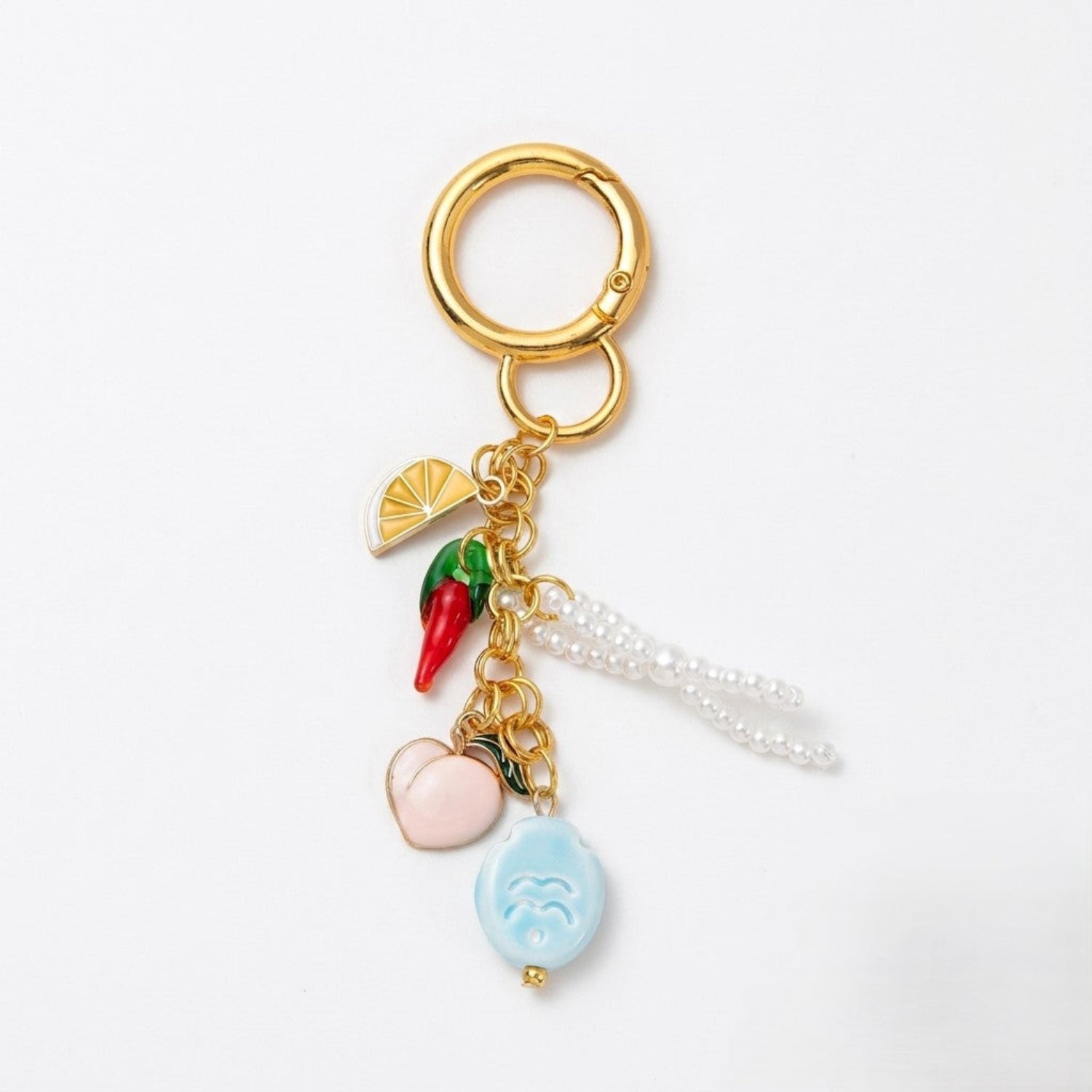 Colorful Gold Fruit Charm Keychain MWK0064