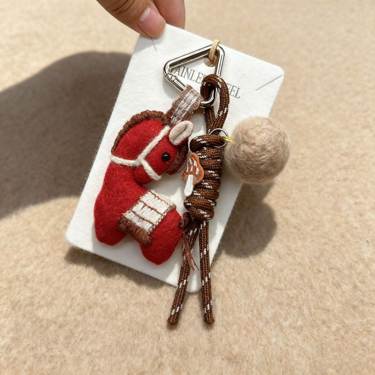 Red Plush Horse Keychain  MWK0070