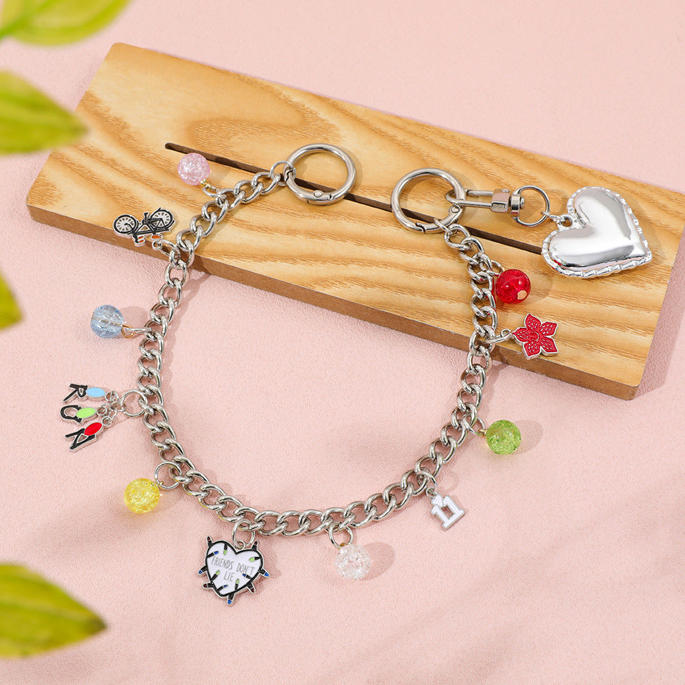 Silver Multicolor Charm Bagchain MWK0071