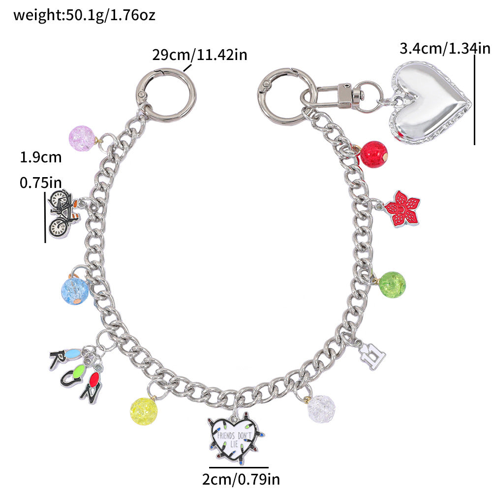 Silver Multicolor Charm Bagchain MWK0071