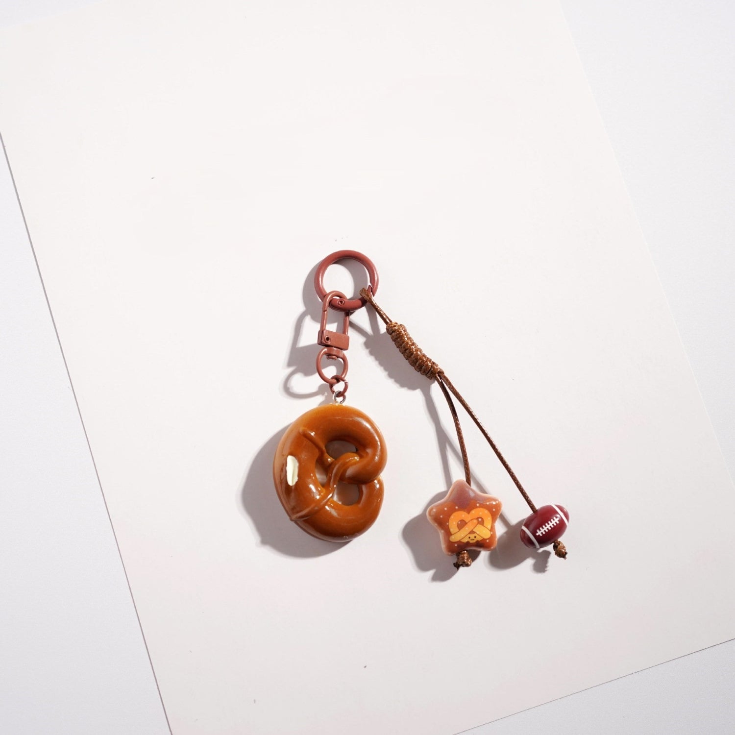 Brown Cute Pretzel Shaped Bagcharms MWK0075