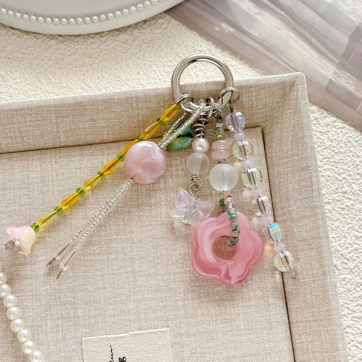 Pink Cute Flower Bagcharms MWK0078