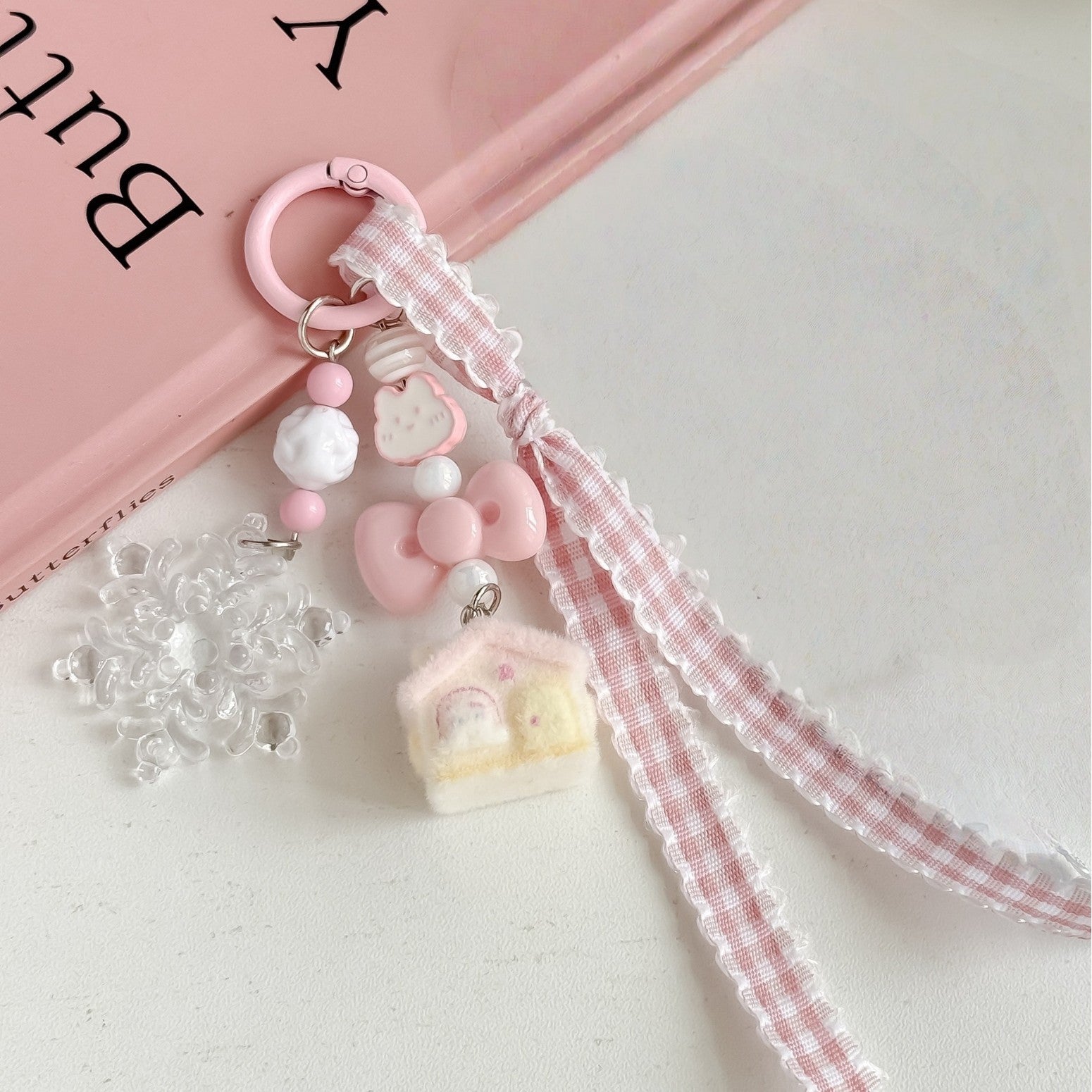 Pink Ribbon Bow Bagcharms MWK0092
