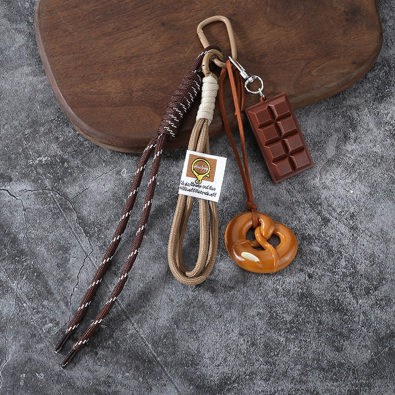 Brown Leather Ring Bag Charms MWK0108