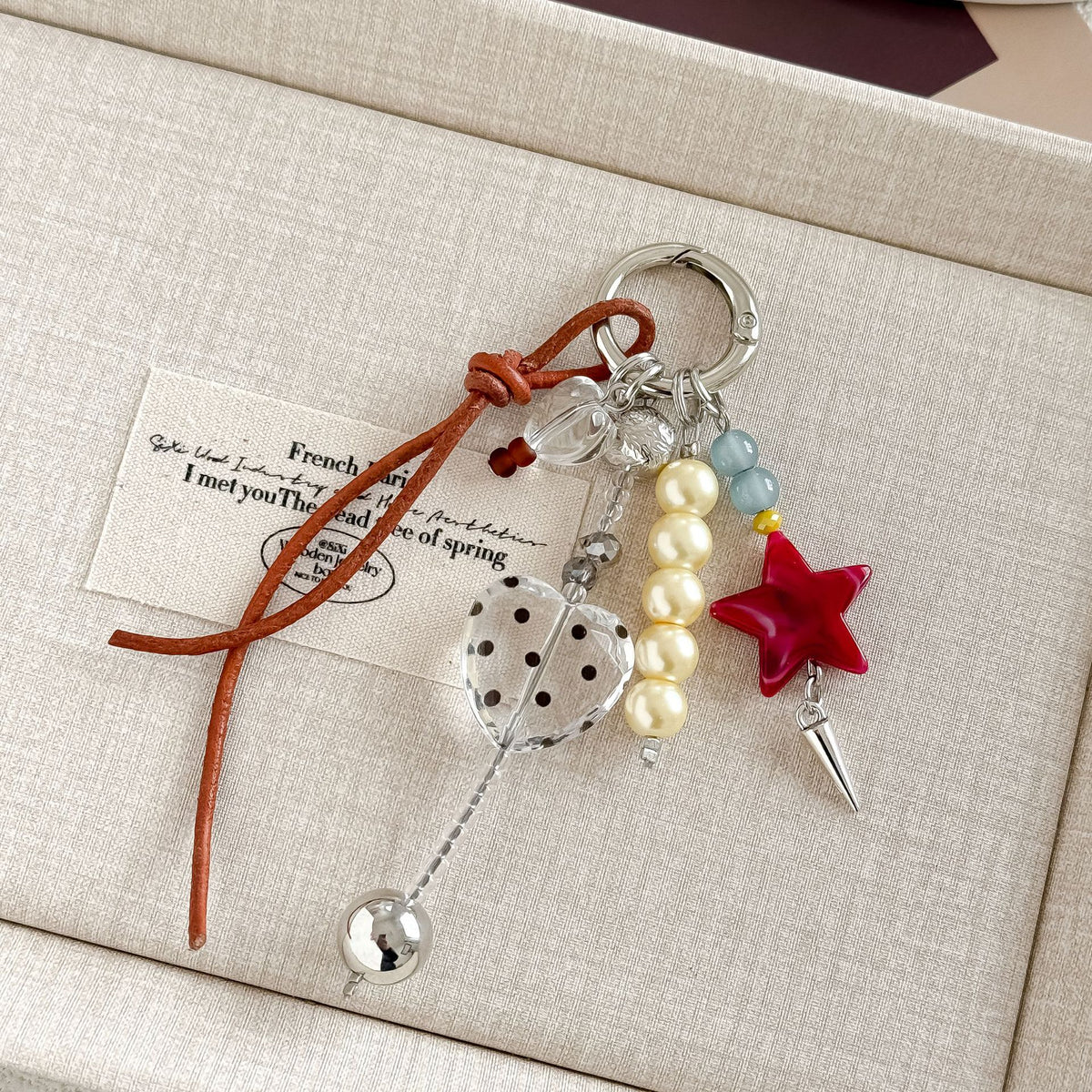 Red Pearl Star Bag Charms MWK0118