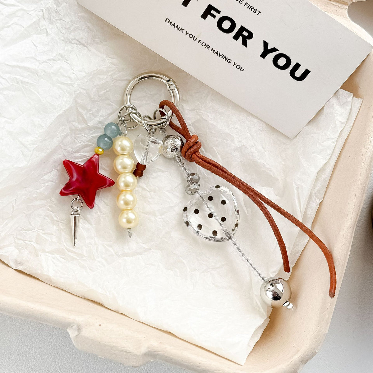 Red Pearl Star Bag Charms MWK0118