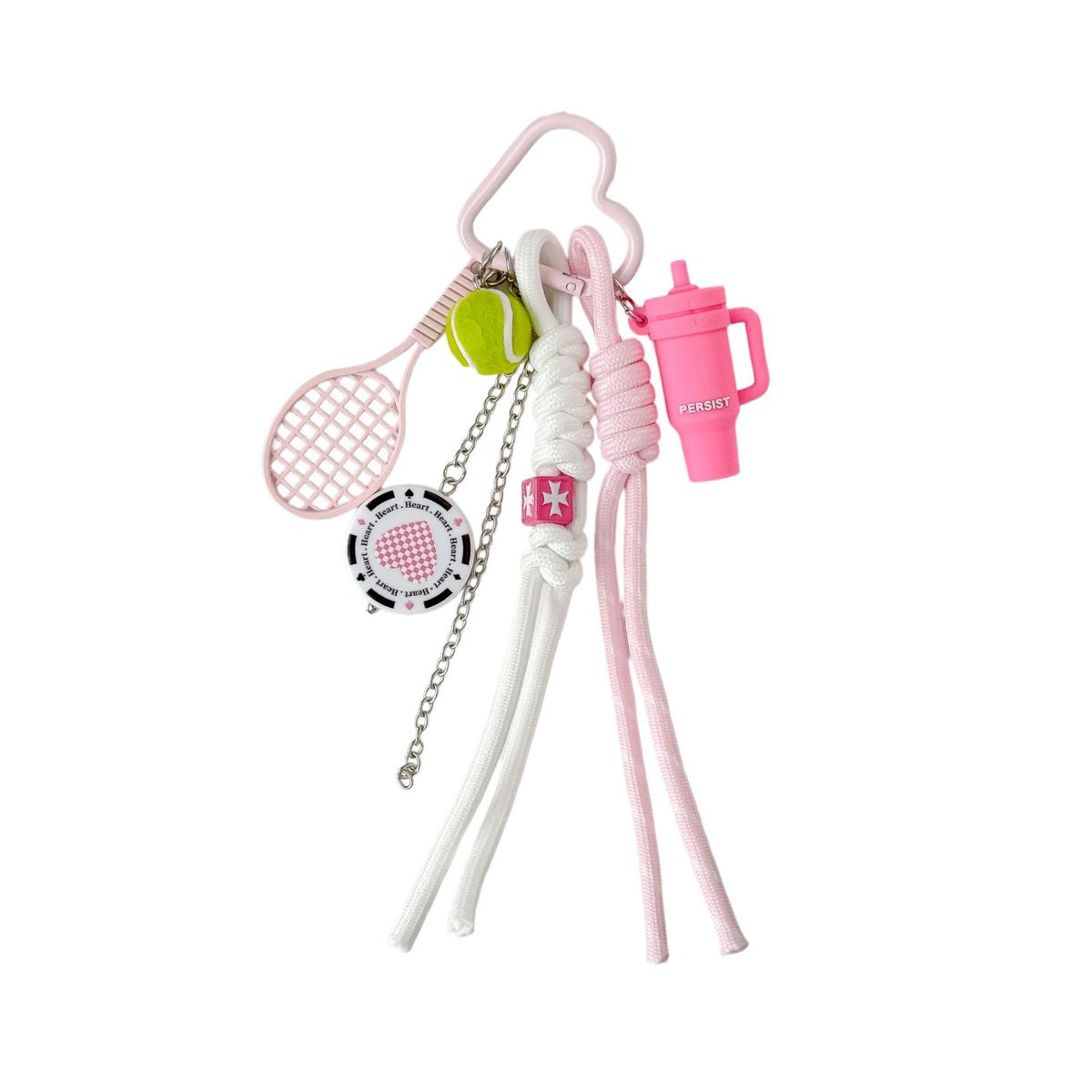 Pink Tassel Beaded Bag Charms MWK0119