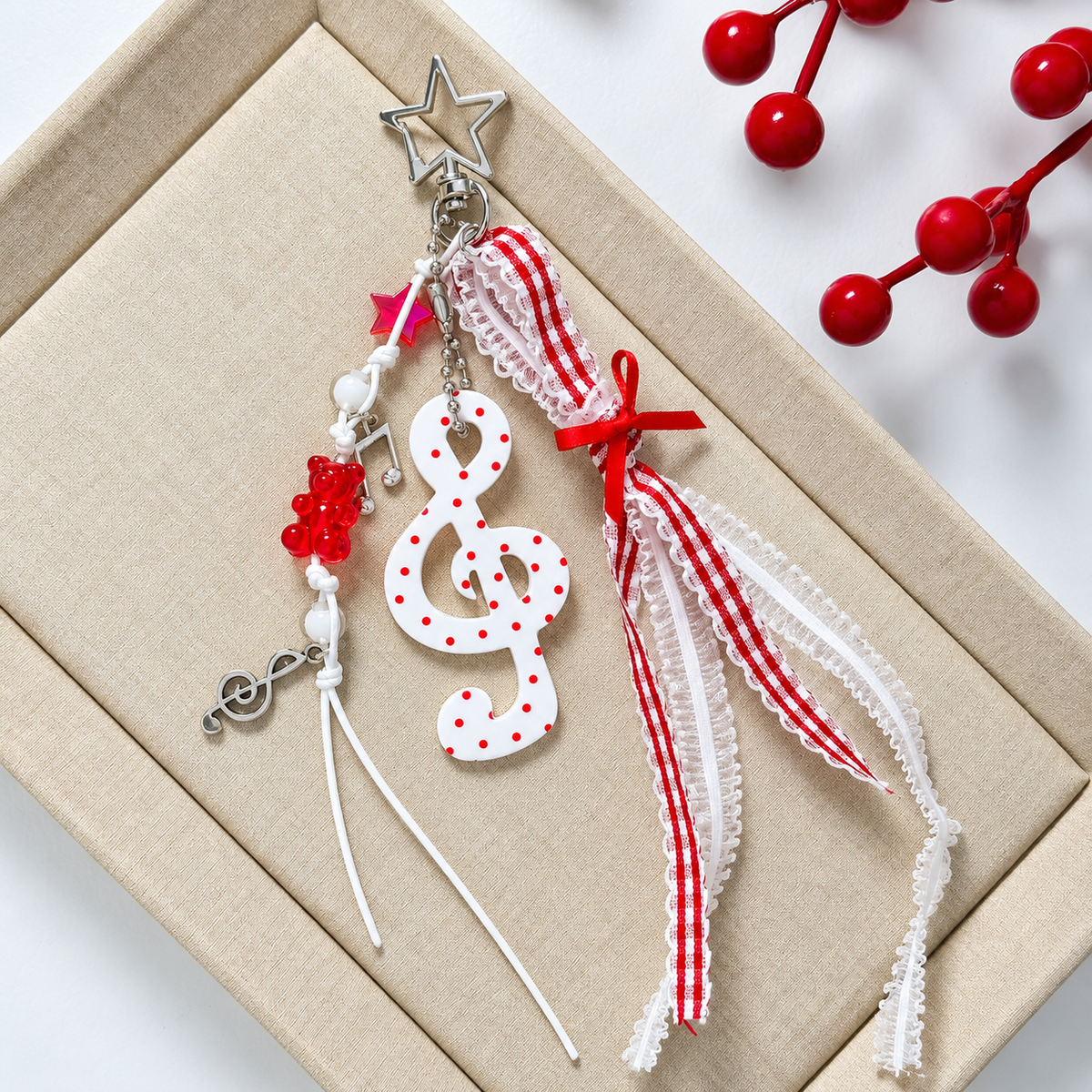 Red White Snowman Bag Charms MWK0123