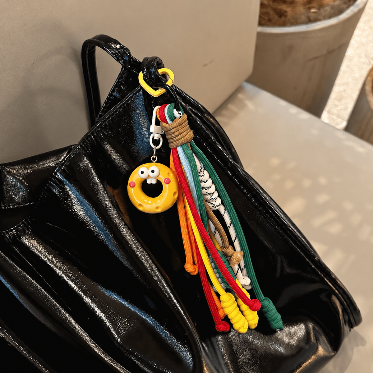 Multicolor Tassel Smiley Bag Charms MWK0124