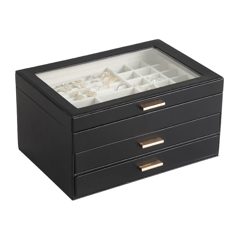 Luxury jewelry storage box multi-layer drawer