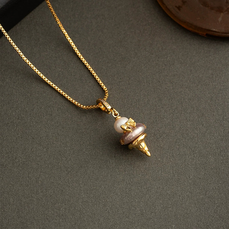 Just Lil Things Golden Ice Cream Cone Pendant Necklace jltn1617