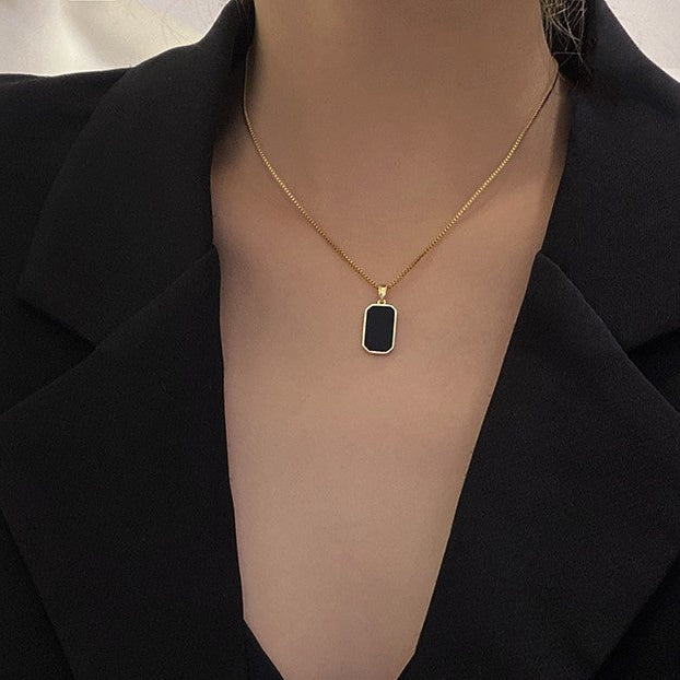 Perfect Black Onyx Pendant Necklace  jltn0691