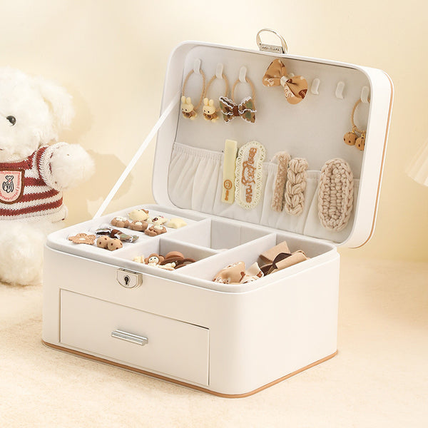 Children's jewelry box double-layer hair accessories storage box for little girl princess
