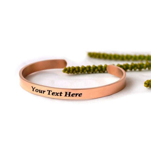 Personalized Bracelet 6mm Width Unisex Bracelet with Your Customized text