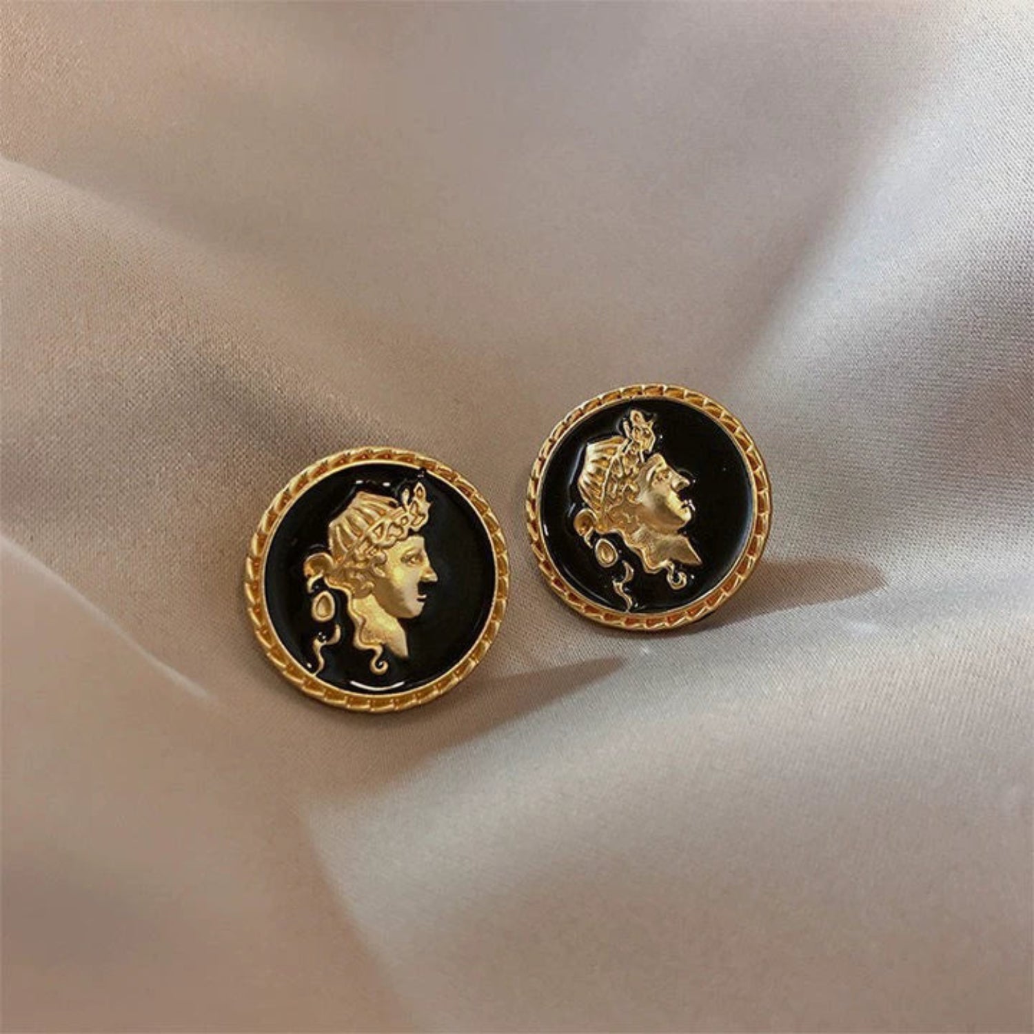 Vintage Relief Clip-On Earrings