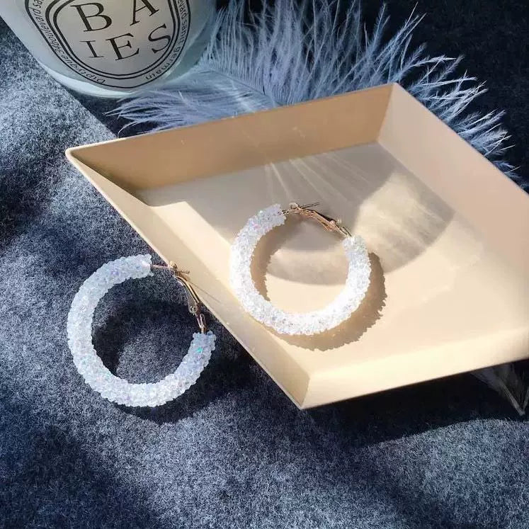 just-lil-things-white snowy cystal-hoop earring-jlt10580