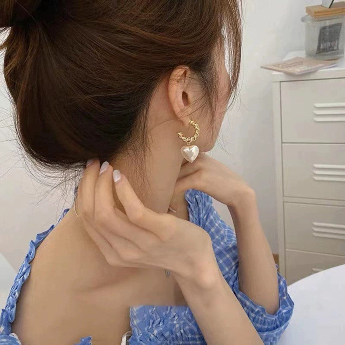 Delight Heart With Half Hoop Earrings JLT11231