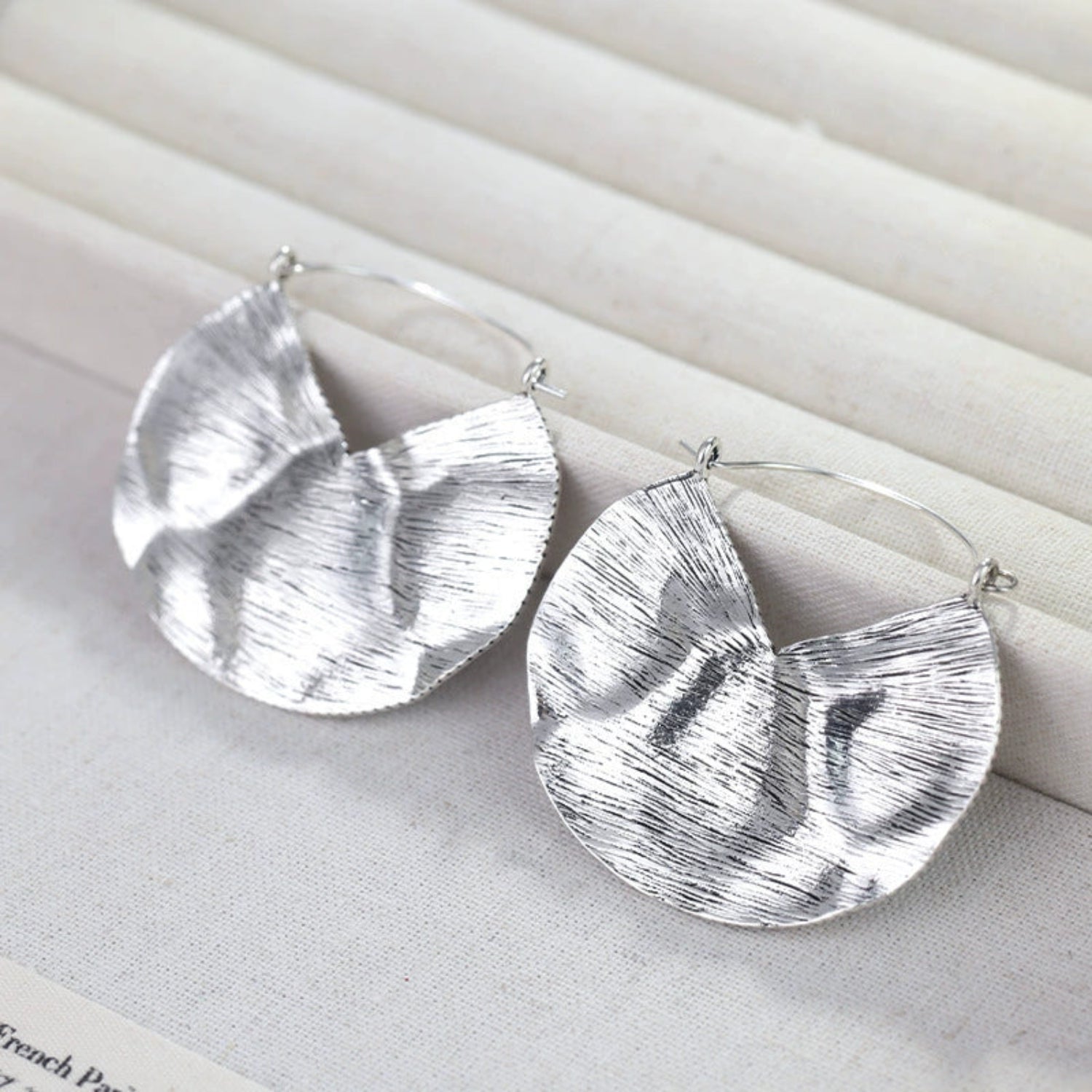 Silver Textured Statement Earring JLT11473